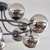 Chehalis Plafonnier, Boule lumineuse 76 cm Chrome, Fumé, 12 lumières