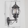 Lentua Lampe murale d´extérieur, Applique murale Noir, Argenté, 1 lumière