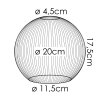 Abat-jour en verre  Koyoto Verre de rechange, pièce de rechange 20 cm Ambre, Clair