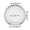Koyoto Verre de rechange, pièce de rechange 25 cm Or, Clair