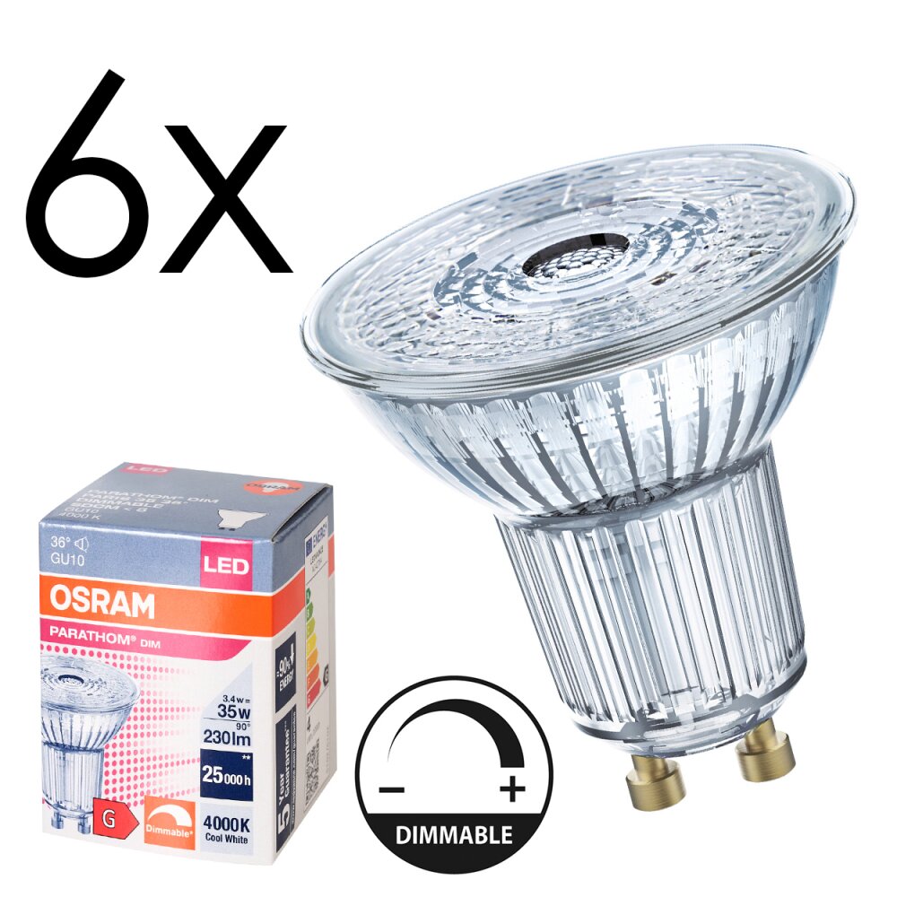 Luminaires Osram GU10 LED 3.4 Watt blanc neutre 230 Lumen main product photo
