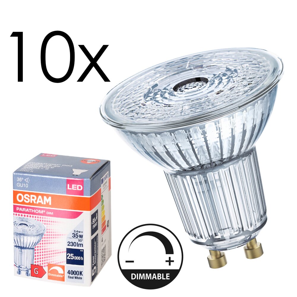 Luminaires Osram GU10 LED 3.4 Watt blanc neutre 230 Lumen main product photo