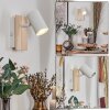 Gesteira Lampadaire Bois clair, Nickel mat, 2 lumières