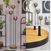 Koyoto Lampadaire 30 cm Bois foncé, Noir, 3 lumières