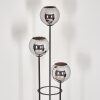 Koyoto Lampadaire 30 cm Bois foncé, Noir, 3 lumières