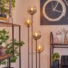 Koyoto Lampadaire 30 cm Bois clair, Noir, 4 lumières