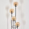 Koyoto Lampadaire 30 cm Bois clair, Noir, 4 lumières