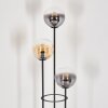 Gastor Lampadaire 30 cm Bois foncé, Noir, 3 lumières