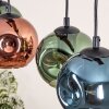 Ripoll Suspension, Boule lumineuse, Suspension Bleu, Vert, Cuivré, 5 lumières