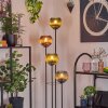 Koyoto Lampadaire 30 cm Bois clair, Noir, 4 lumières