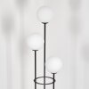 Gastor Lampadaire 30 cm Bois foncé, Noir, 3 lumières