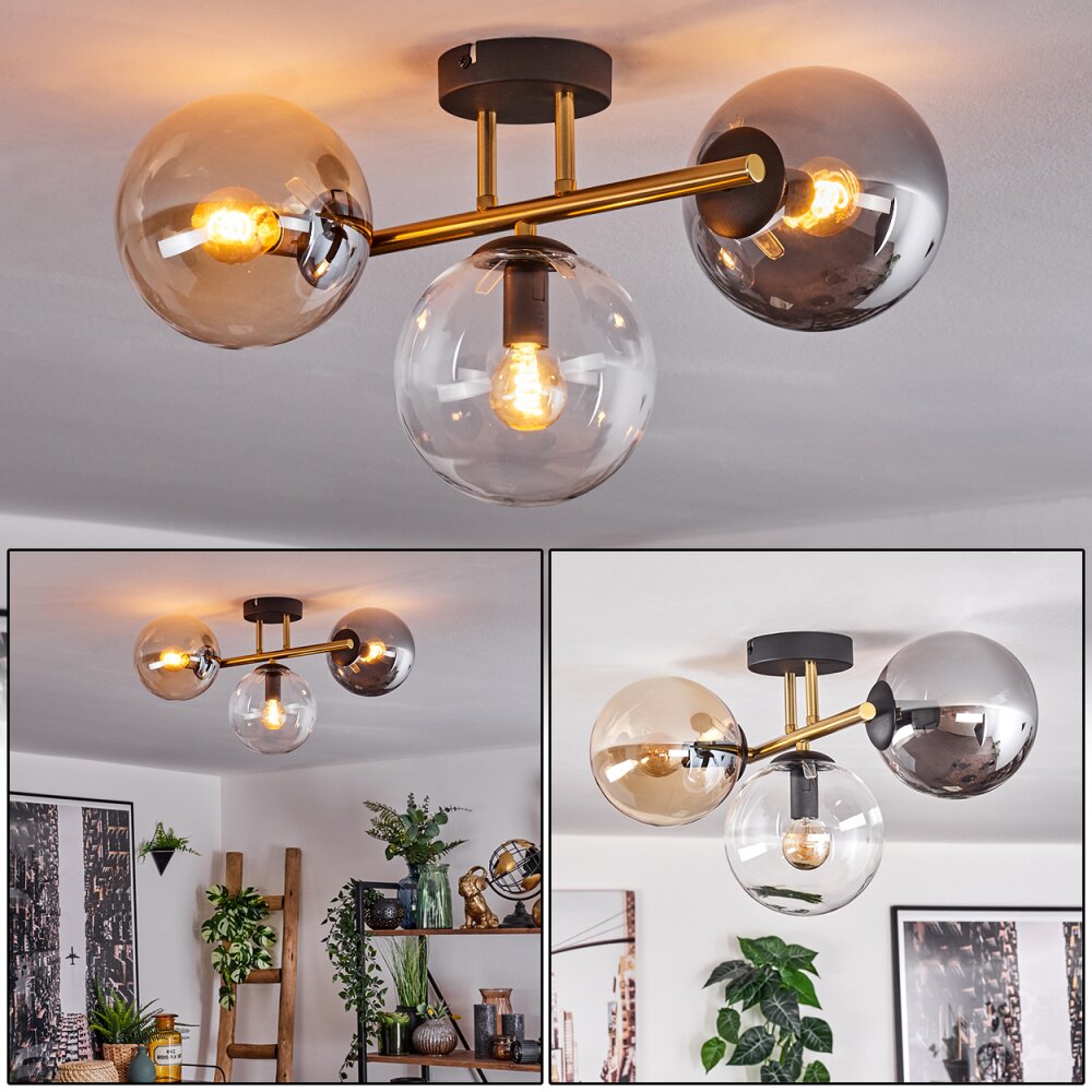Gastor Plafonnier, Boule lumineuse 42 cm Or, Noir, 3 lumières main product photo