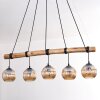 Ripoll Suspension, Boule lumineuse, Suspension Écru, Noir, 5 lumières