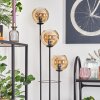 Koyoto Lampadaire 30 cm Bois foncé, Noir, 3 lumières