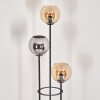 Koyoto Lampadaire 30 cm Bois foncé, Noir, 3 lumières