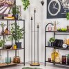 Gastor Lampadaire 30 cm Bois foncé, Noir, 3 lumières