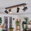 Gesteira Plafonnier, Suspension, Lampadaire Bois clair, Noir, 1 lumière