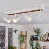 Gesteira Plafonnier, Suspension, Lampadaire Bois clair, Noir, 4 lumières