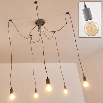 Suspension Tenna Gris, 5 lumières