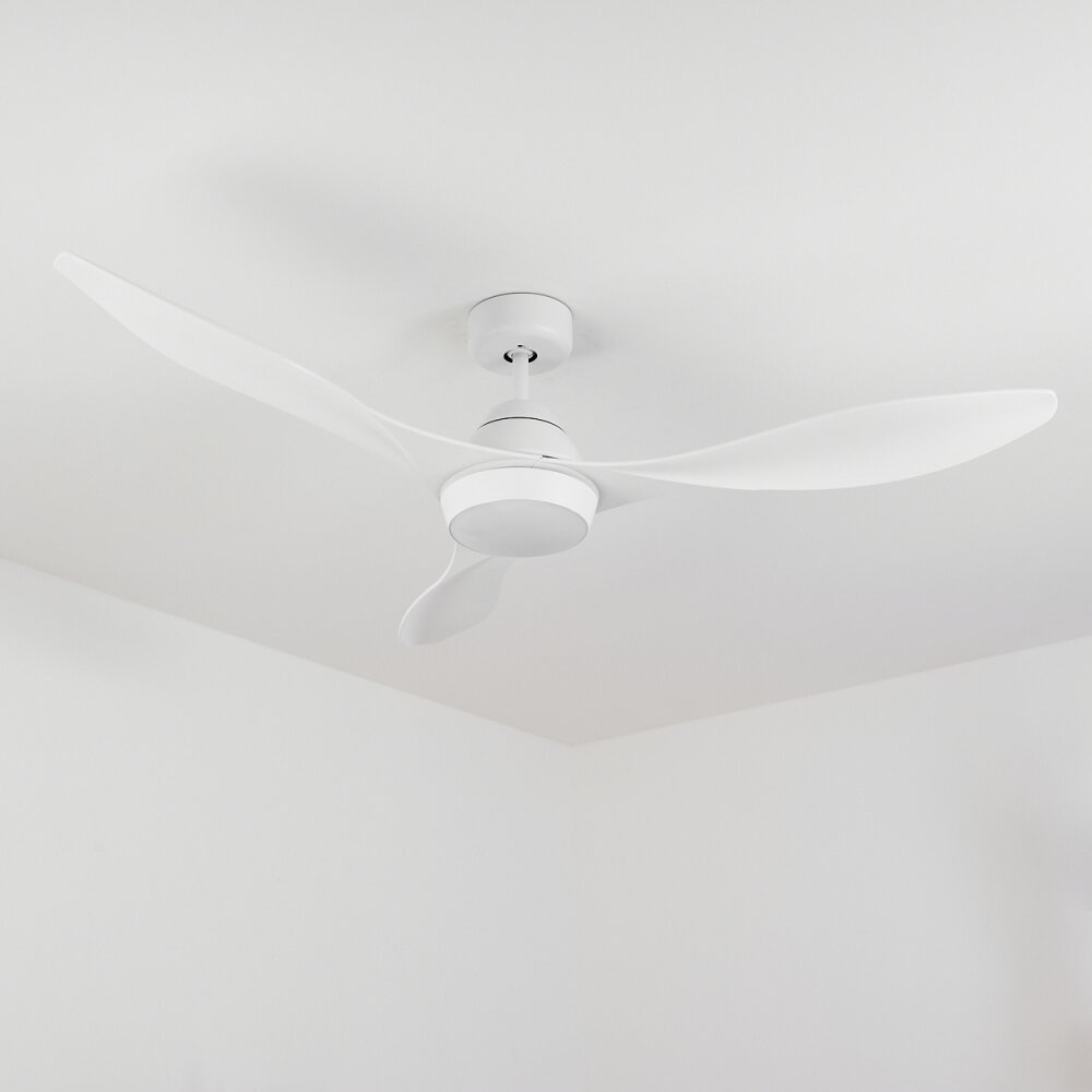 Ventilateur de plafond Follseland LED Blanc, 1 lumière, Télécommandes