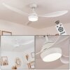 Ventilateur de plafond Follseland LED Blanc, 1 lumière, Télécommandes