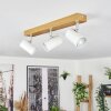 Gesteira Plafonnier, Spot de plafond Chrome, Couleur bois, 3 lumières