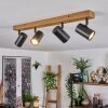 Gesteira Plafonnier, Spot de plafond Couleur bois, Noir, 4 lumières