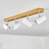 Gesteira Plafonnier, Spot de plafond Chrome, Couleur bois, 4 lumières