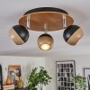 Haldor Plafonnier, Spot de plafond Brun, Chrome, Noir, 3 lumières