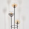 Koyoto Lampadaire 30 cm Bois clair, Noir, 3 lumières