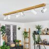 Gesteira Plafonnier, Spot de plafond Chrome, Couleur bois, 6 lumières