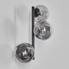 Chehalis Boule lumineuse, Applique murale 28 cm Chrome, Clair, Fumé, 3 lumières