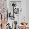 Chehalis Boule lumineuse, Applique murale 23 cm Chrome, Clair, Fumé, 3 lumières