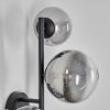 Chehalis Boule lumineuse, Applique murale 23 cm Chrome, Clair, Fumé, 3 lumières