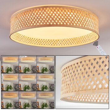 Barroco Plafonnier LED Écru, Blanc, 1 lumière, Télécommandes