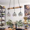 Ripoll Suspension, Boule lumineuse, Suspension Écru, Noir, 3 lumières