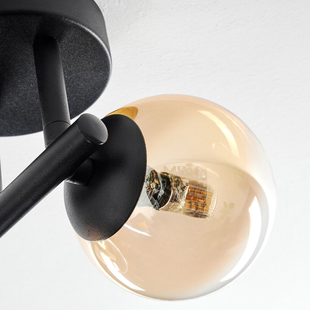 Chehalis Plafonnier, Boule lumineuse Ambre, Clair, 3 lumières
