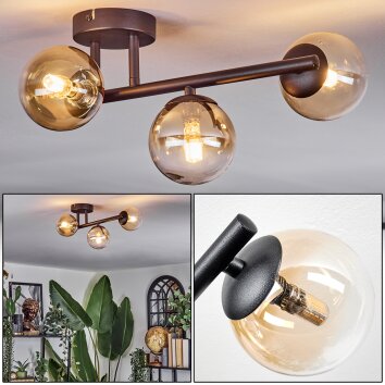 Chehalis Plafonnier, Boule lumineuse Ambre, Clair, 3 lumières Chehalis Plafonnier, Boule lumineuse Ambre, Clair, 3 lumières