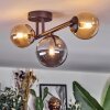 Chehalis Plafonnier, Boule lumineuse 23 cm Ambre, Fumé, 3 lumières