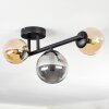 Chehalis Plafonnier, Boule lumineuse 23 cm Ambre, Fumé, 3 lumières