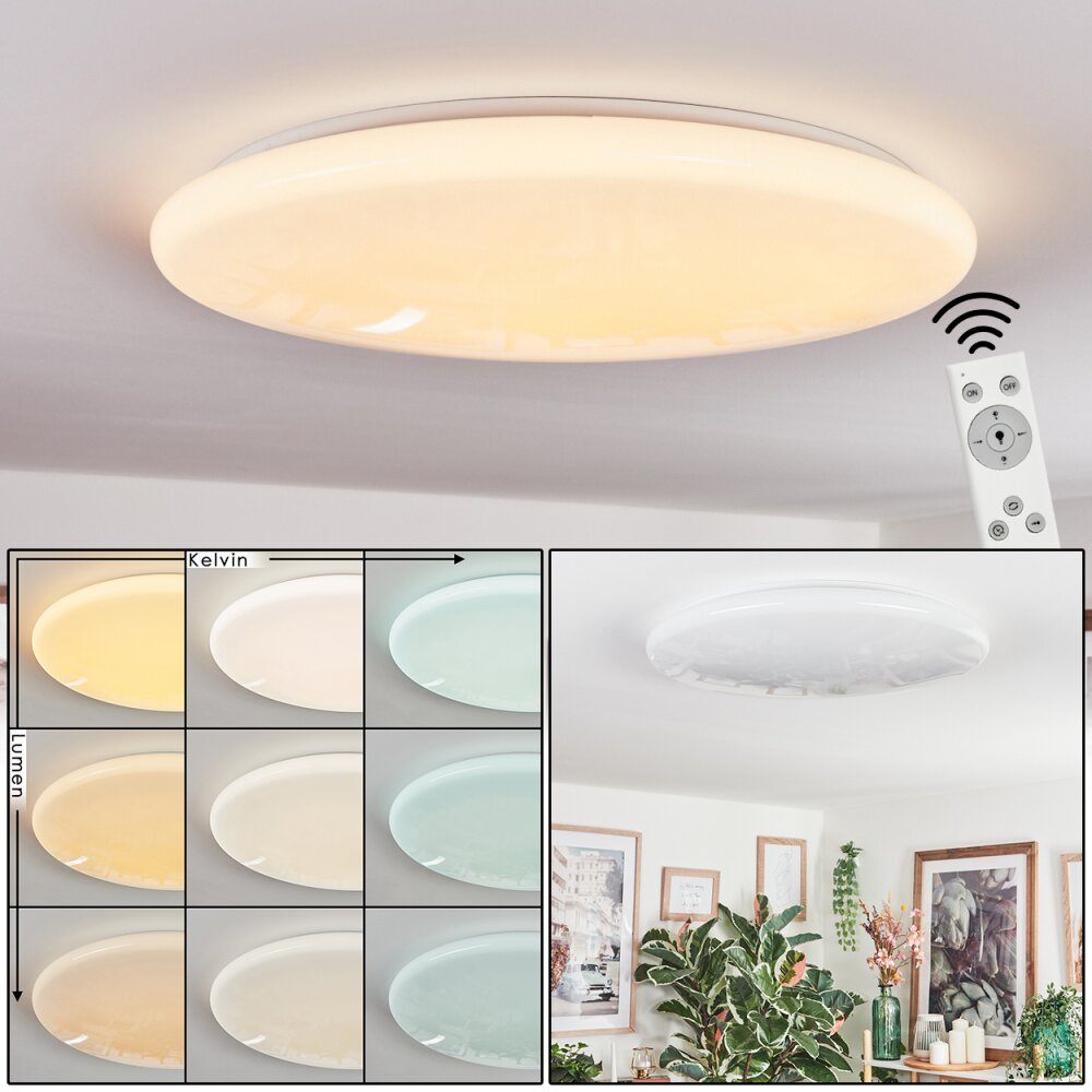 Junor Plafonnier LED Blanc, 1 lumière, Télécommandes main product photo