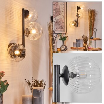 Chehalis Boule lumineuse, Applique murale 23 cm Clair, 3 lumières