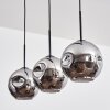 Ripoll Suspension, Boule lumineuse, Suspension Chrome, Fumé, 3 lumières