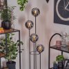 Gastor Lampadaire Bois foncé, Noir, 4 lumières