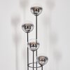 Gastor Lampadaire Bois foncé, Noir, 4 lumières