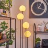 Gastor Lampadaire Bois foncé, Noir, 4 lumières