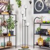 Gastor Lampadaire Bois foncé, Noir, 4 lumières