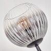 Koyoto Lampadaire Bois foncé, Noir, 4 lumières