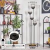 Koyoto Lampadaire Bois foncé, Noir, 4 lumières