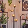 Koyoto Lampadaire Bois foncé, Noir, 4 lumières